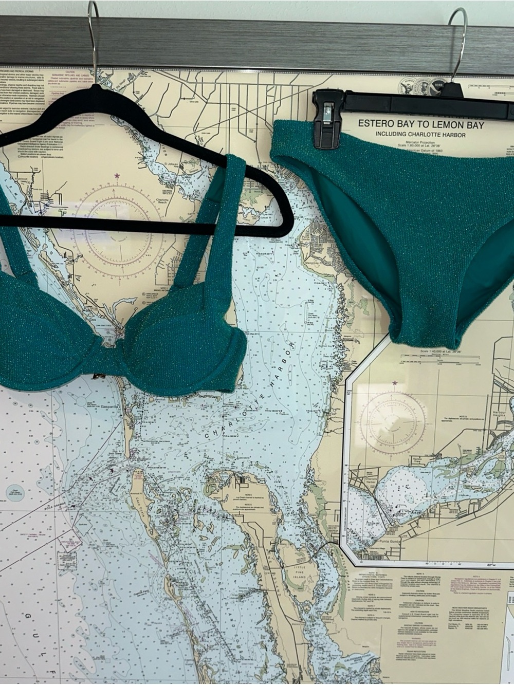 Teal Sparkle Underwire Bikini Set - Women Swim Bikini